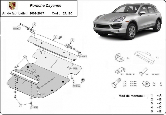 Motor Beschermplaat voor Porsche Cayenne