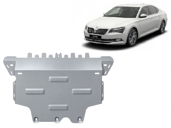 Aluminium Motor, Versnellingsbak en Radiator Beschermplaat voor Skoda Superb III