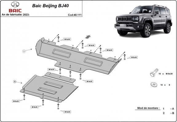 Motor Beschermplaat voor Baic Beijing BJ40