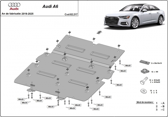 Motor en Radiator Beschermplaat voor Audi A6