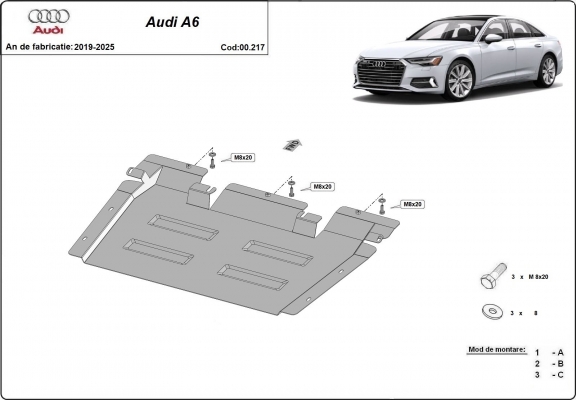 Versnellingsbak Beschermplaat voor Audi A6 A6