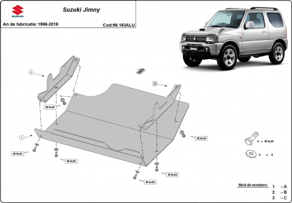 Motor en Versnellingsbak Beschermplaat voor Suzuki Jimny - aluminium