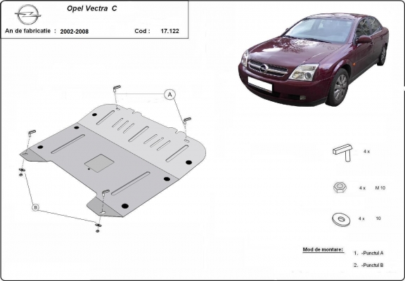 Motor, Versnellingsbak en Radiator Beschermplaat voor Opel Vectra C