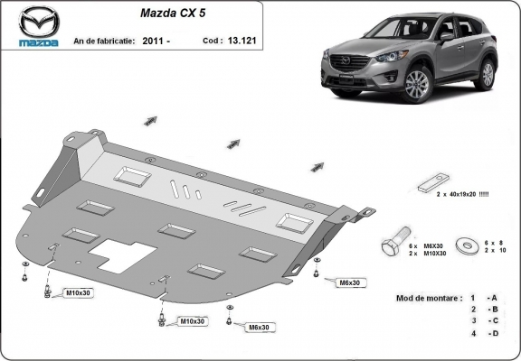 Motor, Versnellingsbak en Radiator Beschermplaat voor Mazda CX5