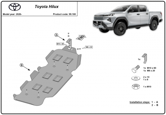 Brandstoftank Beschermplaat voor Toyota Hilux