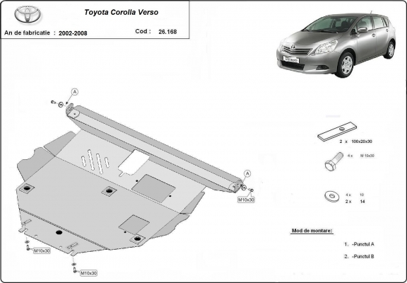 Motor Beschermplaat voor Toyota Corolla Verso