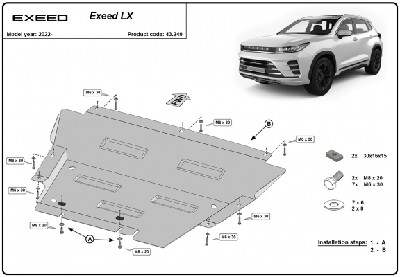 Motor en Radiator Beschermplaat voor Exeed LX