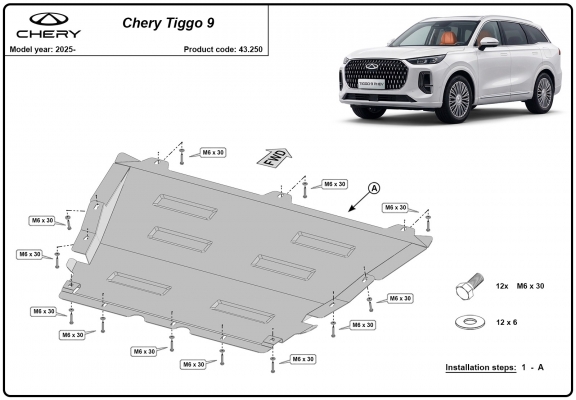 Motor en Radiator Beschermplaat voor Chery Tiggo 9