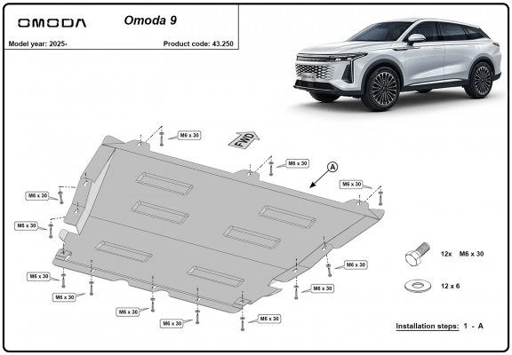 Motor en Radiator Beschermplaat voor Omoda 9