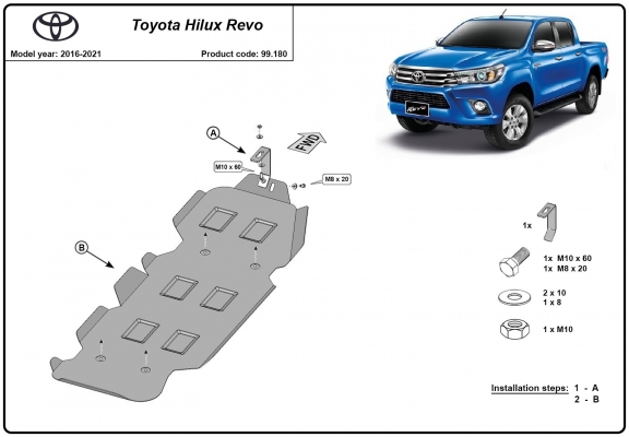 Brandstoftank Beschermplaat voor Toyota Hilux Revo