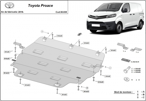 Motor Beschermplaat voor Toyota Proace