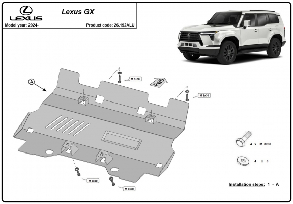 Radiator Beschermplaat voor Lexus GX - Aluminium 