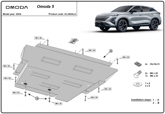 Motor, Versnellingsbak en Radiator  aluminium Beschermplaat voor Omoda 5