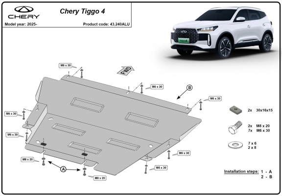 Motor, Versnellingsbak en Radiator  aluminium Beschermplaat voor Chery Tiggo 4