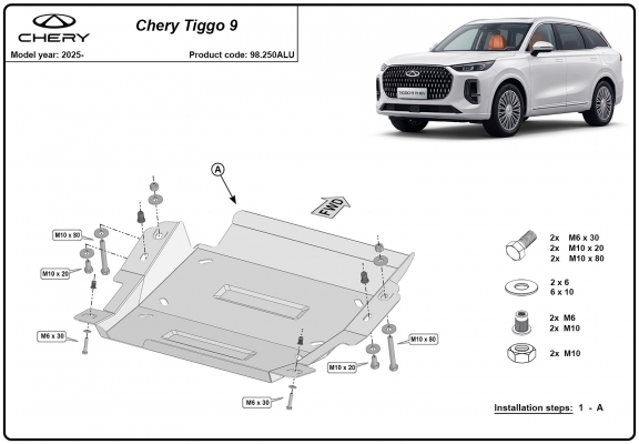 Aluminium Differentieel Beschermplaat voor Chery Tiggo 9
