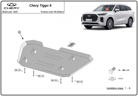 Brandstoftank Beschermplaat voor Chery Tiggo 9