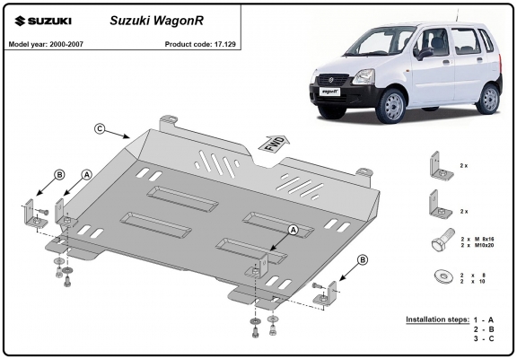 Motor en Versnellingsbak Beschermplaat voor Suzuki Wagon R+