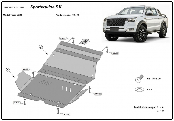 Motor en Radiator Beschermplaat voor Sportequipe SK