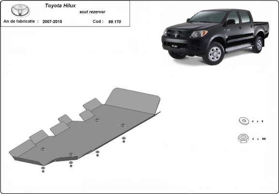 Brandstoftank Beschermplaat voor Toyota Hilux