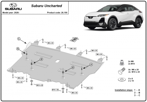 Motor en Versnellingsbak Beschermplaat voor Subaru Uncharted