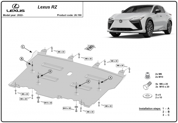 Motor en Versnellingsbak Beschermplaat voor Lexus RZ