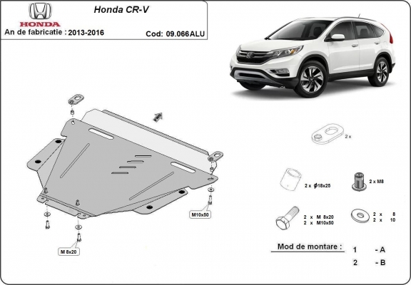Aluminium Motor, Versnellingsbak en Radiator Beschermplaat voor Honda CR-V