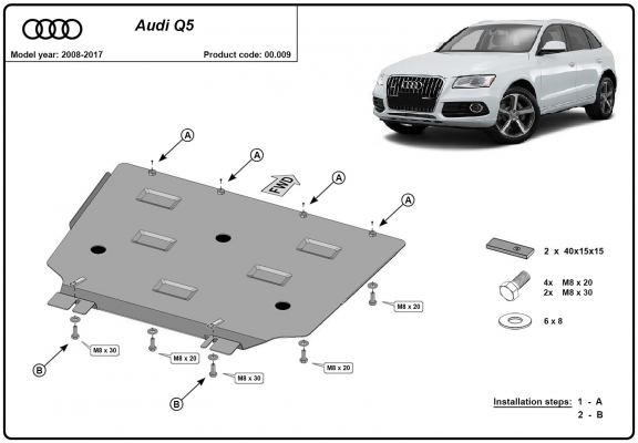 Versnellingsbak Beschermplaat voor Audi Q5