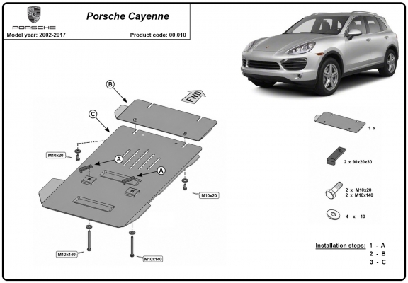 Versnellingsbak Beschermplaat voor Porsche Cayenne