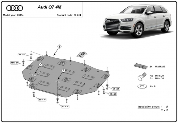 Versnellingsbak Beschermplaat voor Audi Q7