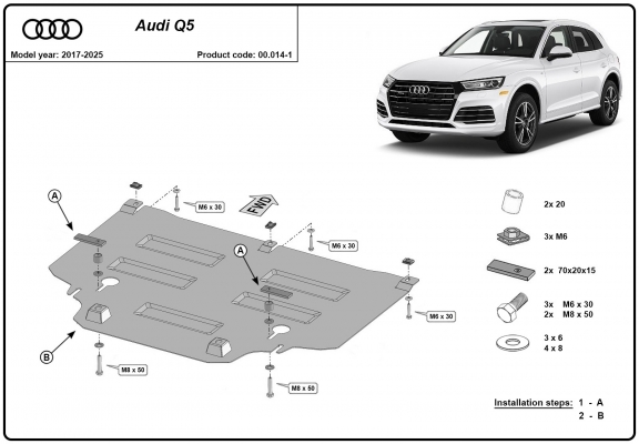 Versnellingsbak Beschermplaat voor Audi Q5