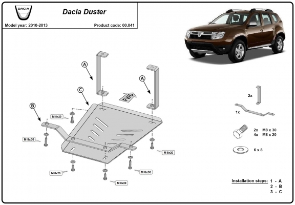 Differentieel Beschermplaat voor Dacia Duster