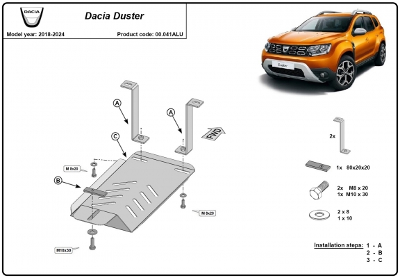 Differentieel Beschermplaat voor Dacia Duster 4x4