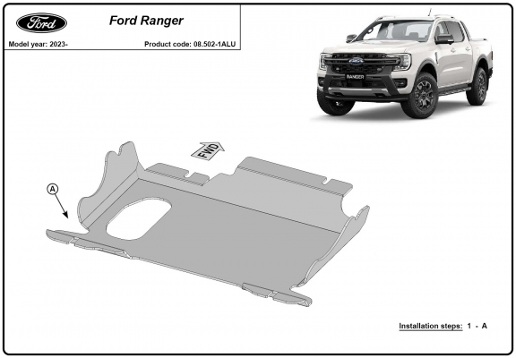 Motor, Versnellingsbak  aluminium Beschermplaat voor Ford Ranger