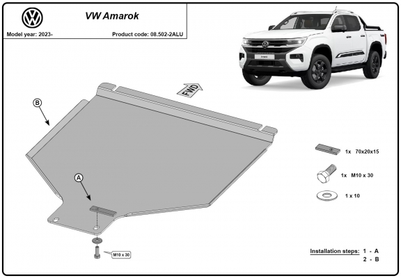 Versnellingsbak aluminium  Beschermplaat voor Volkswagen Amarok