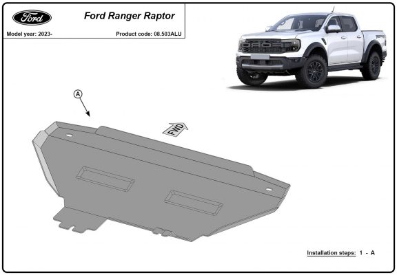 Aluminium Radiator Beschermplaat voor Ford Ranger Raptor