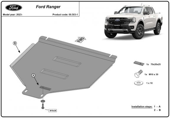 Automatisch Versnellingsbak Beschermplaat voor Ford Ranger