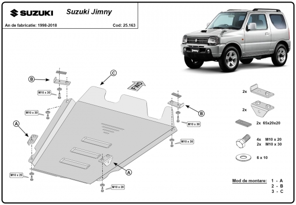 Overdracht geval Beschermplaat voor Suzuki Jimny