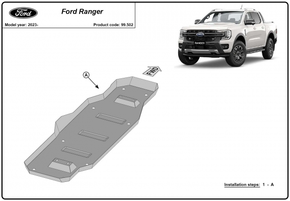 Brandstoftank Beschermplaat voor Ford Ranger (MB3G9A147CF; 2643728)