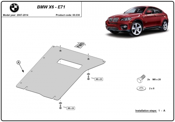 Versnellingsbak Beschermplaat voor BMW X6 E71