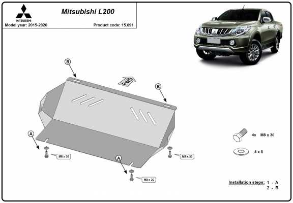 Radiator Beschermplaat voor Mitsubishi L200