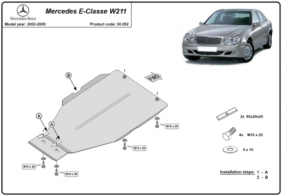 Versnellingsbak Beschermplaat voor Mercedes E-Clasee W211 automatique