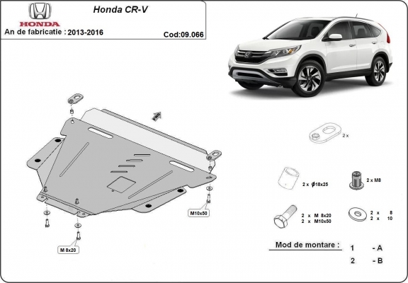 Motor, Versnellingsbak en Radiator Beschermplaat voor Honda CR-V Gen 4