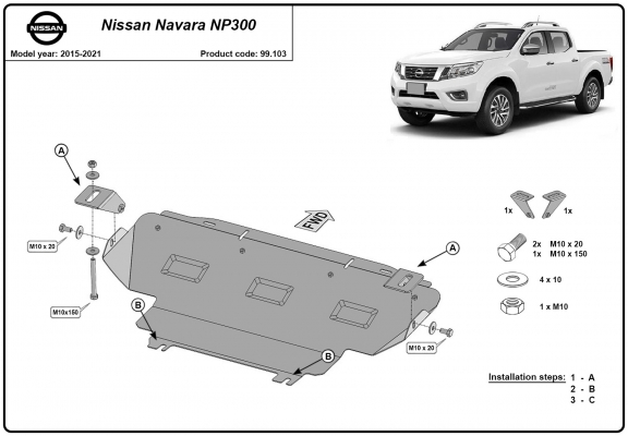 Radiator Beschermplaat voor Nissan Navara NP300 - D23
