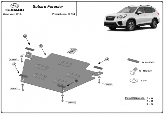 Versnellingsbak Beschermplaat voor Subaru Forester 5