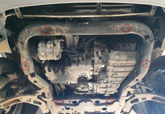 Motor, Versnellingsbak en Radiator Beschermplaat voor Volkswagen Transporter T6 - aluminium