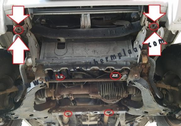 Motor en Radiator Beschermplaat voor Mitsubishi Pajero 3 (V60, V70)