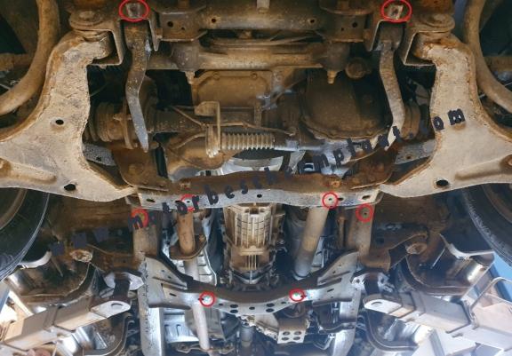 Stalen motor-, versnellingsbak- en differentieel beschermplaat voor Mitsubishi L200