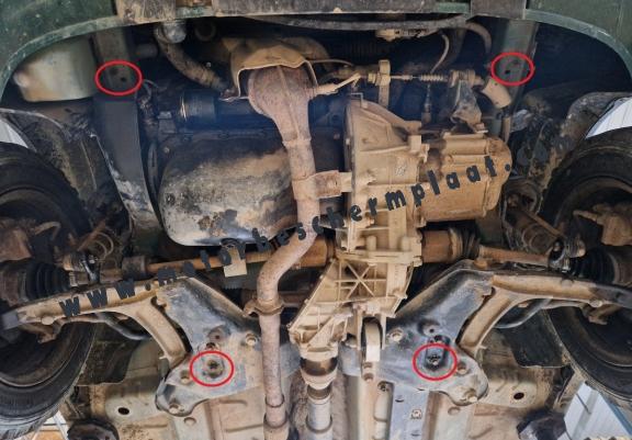 Motor, Versnellingsbak en Radiator Beschermplaat voor Fiat Panda 4x4