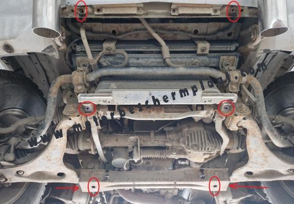 Motor en Radiator Beschermplaat voor Mitsubishi Pajero 3 (V60, V70) Vers. 2.0