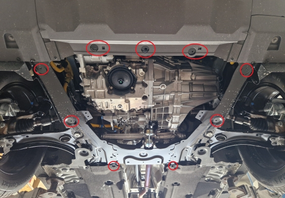 Motor, Versnellingsbak en Radiator  aluminium Beschermplaat voor Dacia Duster- 4x2